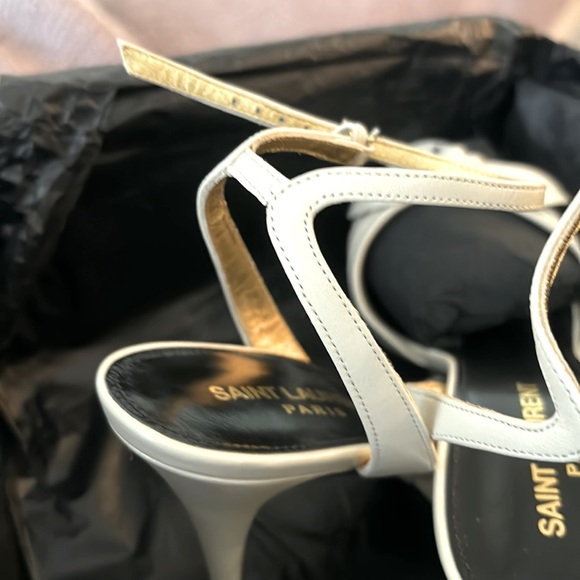 ‼️SAINT LAURENT -Tot Leather Sandal-Pearl 2021 - Picture 8 of 10